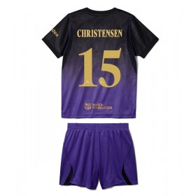 Barcelona Andreas Christensen #15 Borta Kläder Barn 2026-27 Kortärmad (+ Korta byxor)